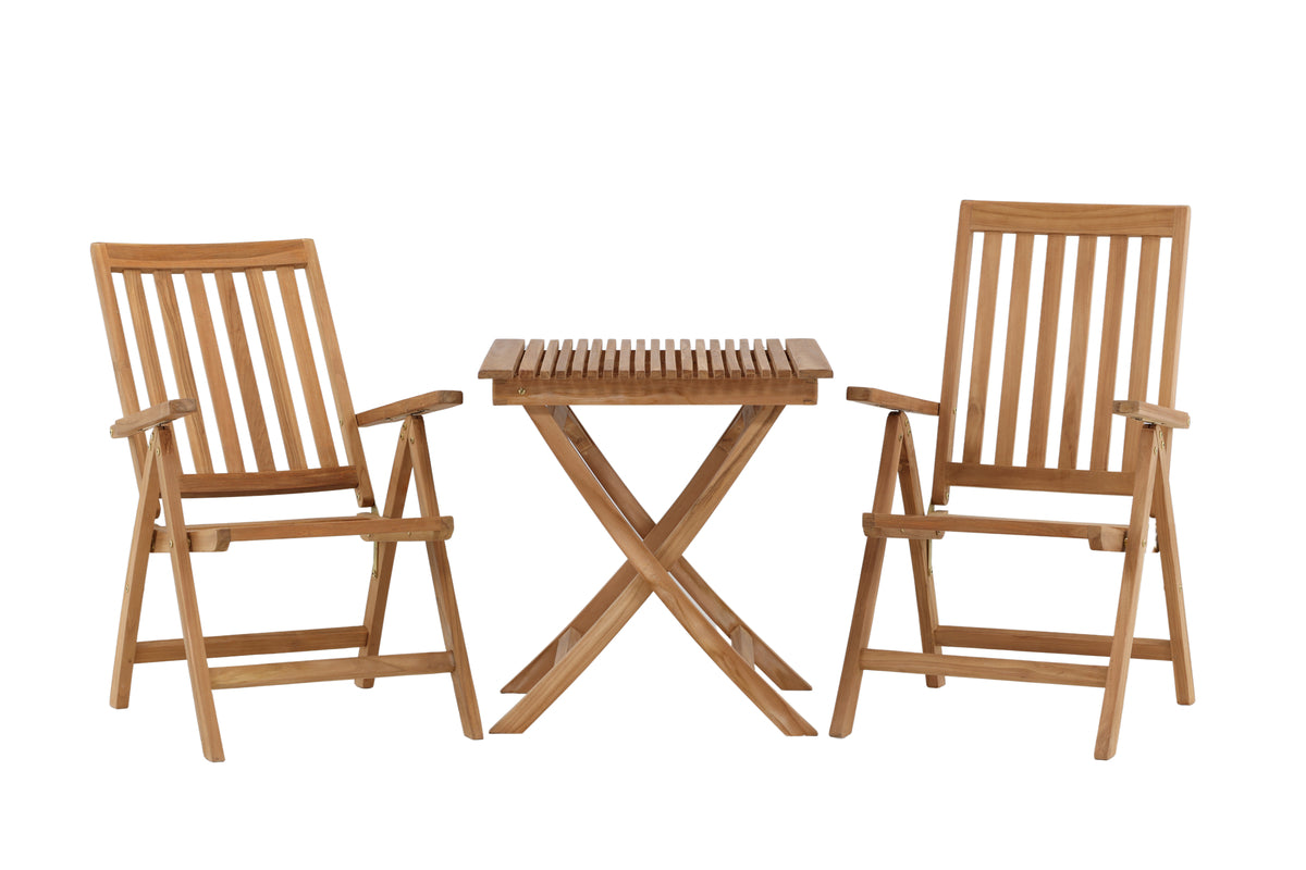 Venture Design Ghana & Kenya Cafebord 70 x 70 Natur + Positionsstolar Natur