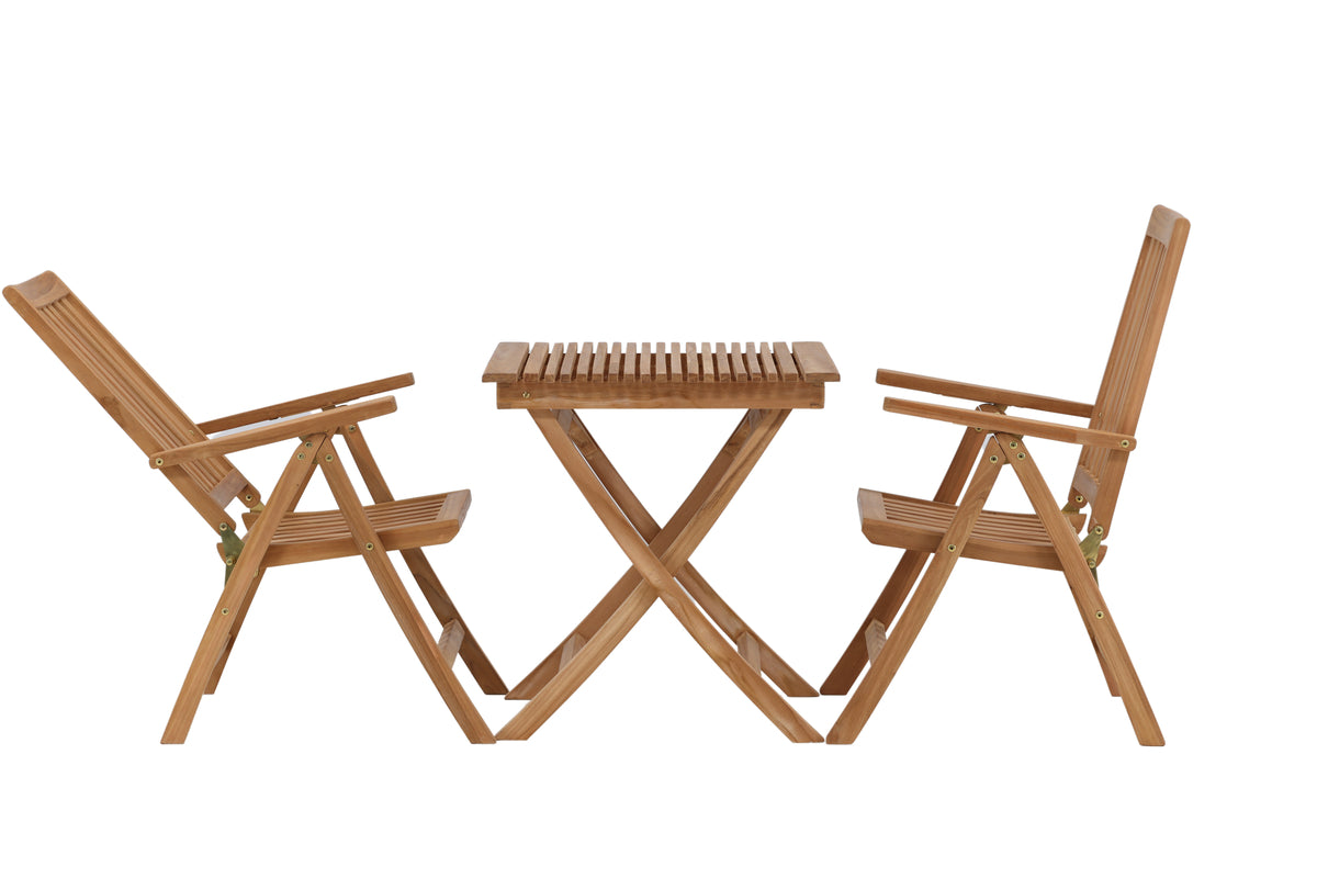 Venture Design Ghana & Kenya Cafebord 70 x 70 Natur + Positionsstolar Natur