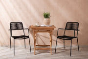 Venture Design Ghana & Lindos Cafebord 70 x 70 Natur + Matstolar 2-pack Svart