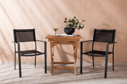 Venture Design Ghana & Copacabana Cafebord 70 x 70 Natur + Matstolar 2-pack Svart