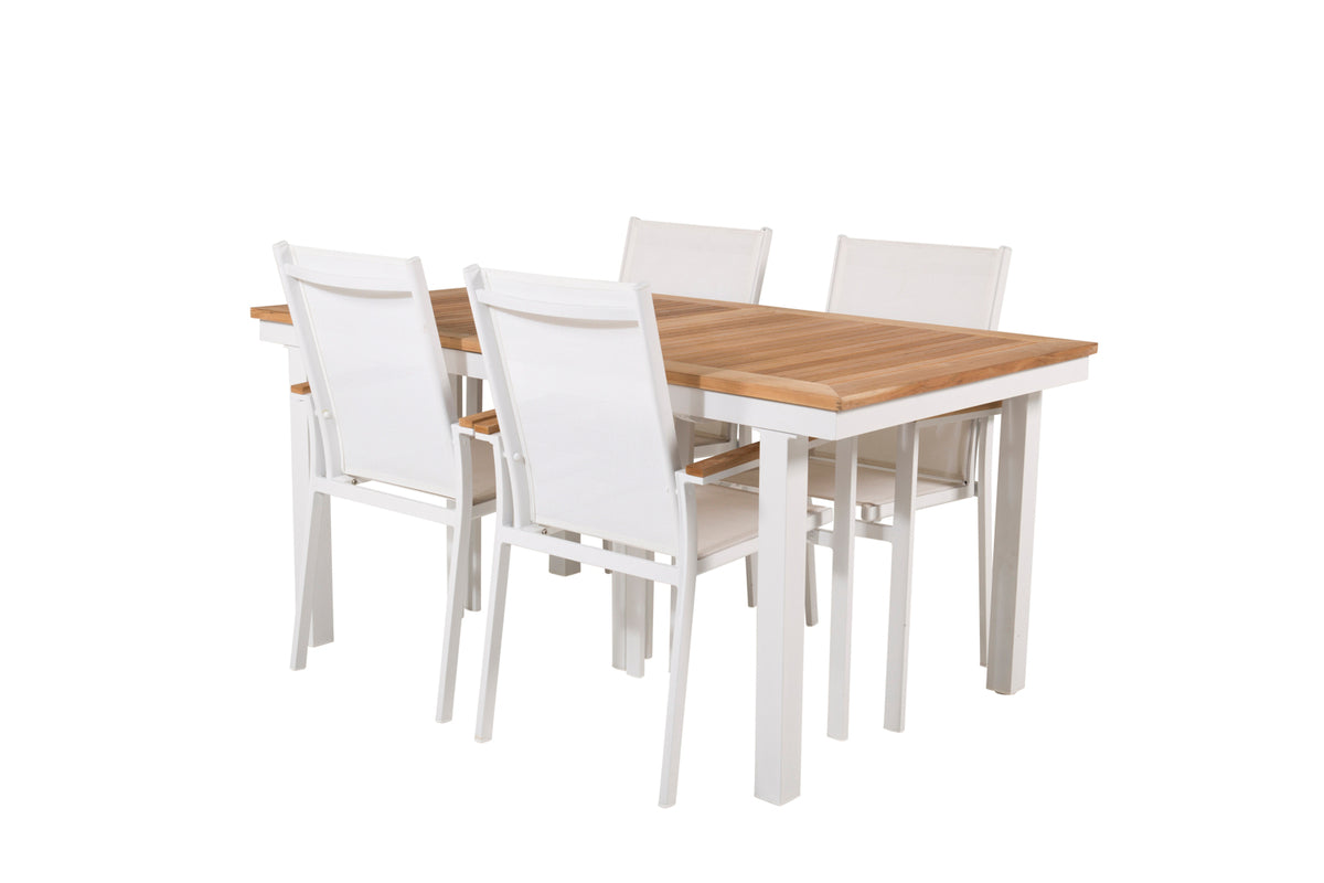 Venture Design Texas & Panama Matstolar Vit + Matbord 160 x 90
