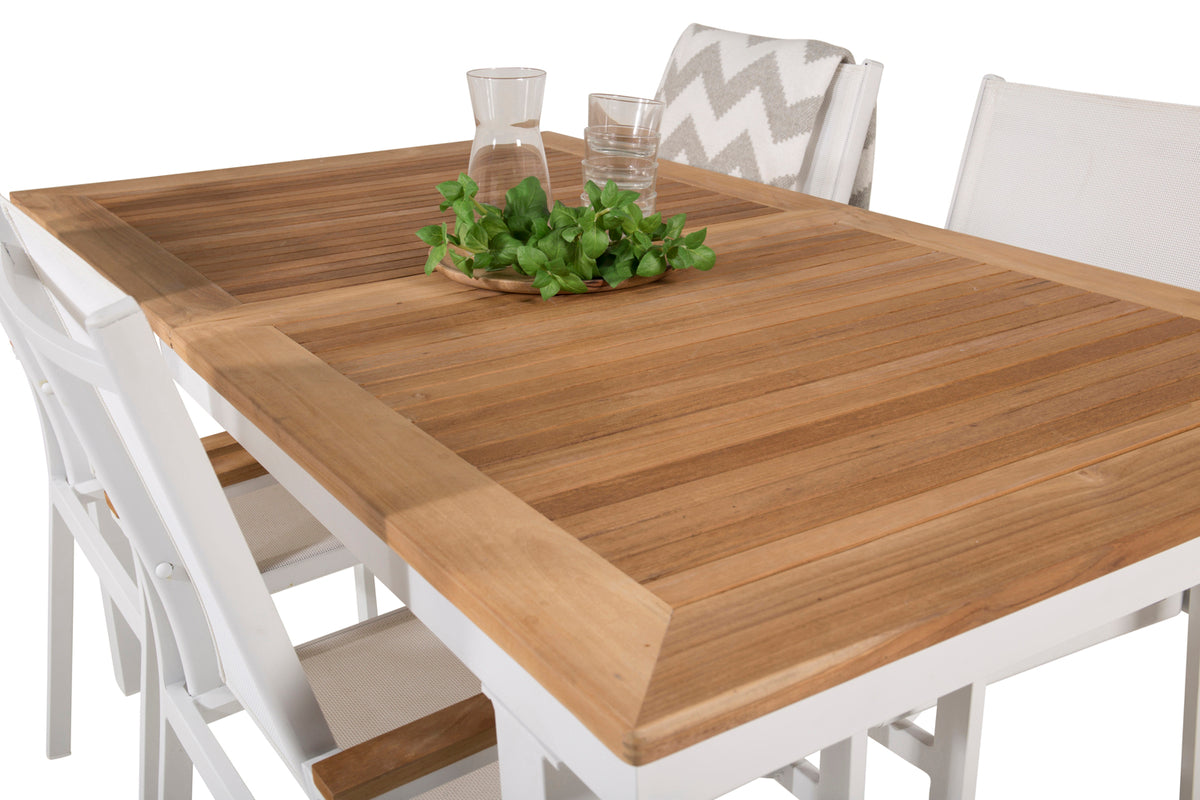 Venture Design Texas & Panama Matstolar Vit + Matbord 160 x 90
