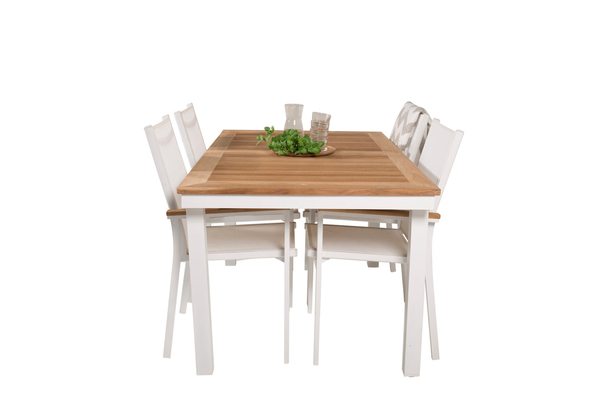 Venture Design Texas & Panama Matstolar Vit + Matbord 160 x 90