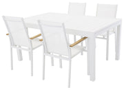 Venture Design Texas & Marbella Matstolar Vit + Matbord 160x100x75