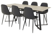 Venture Design Polar & Marina Matstolar Svart + Matbord 90x180