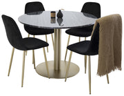 Venture Design Estelle & Polar Matbord ⌀106 + Matstolar Svart