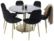 Venture Design Estelle & Polar Runda Matbord ⌀106 Mörkgrå + Matstolar 2-pack Svart