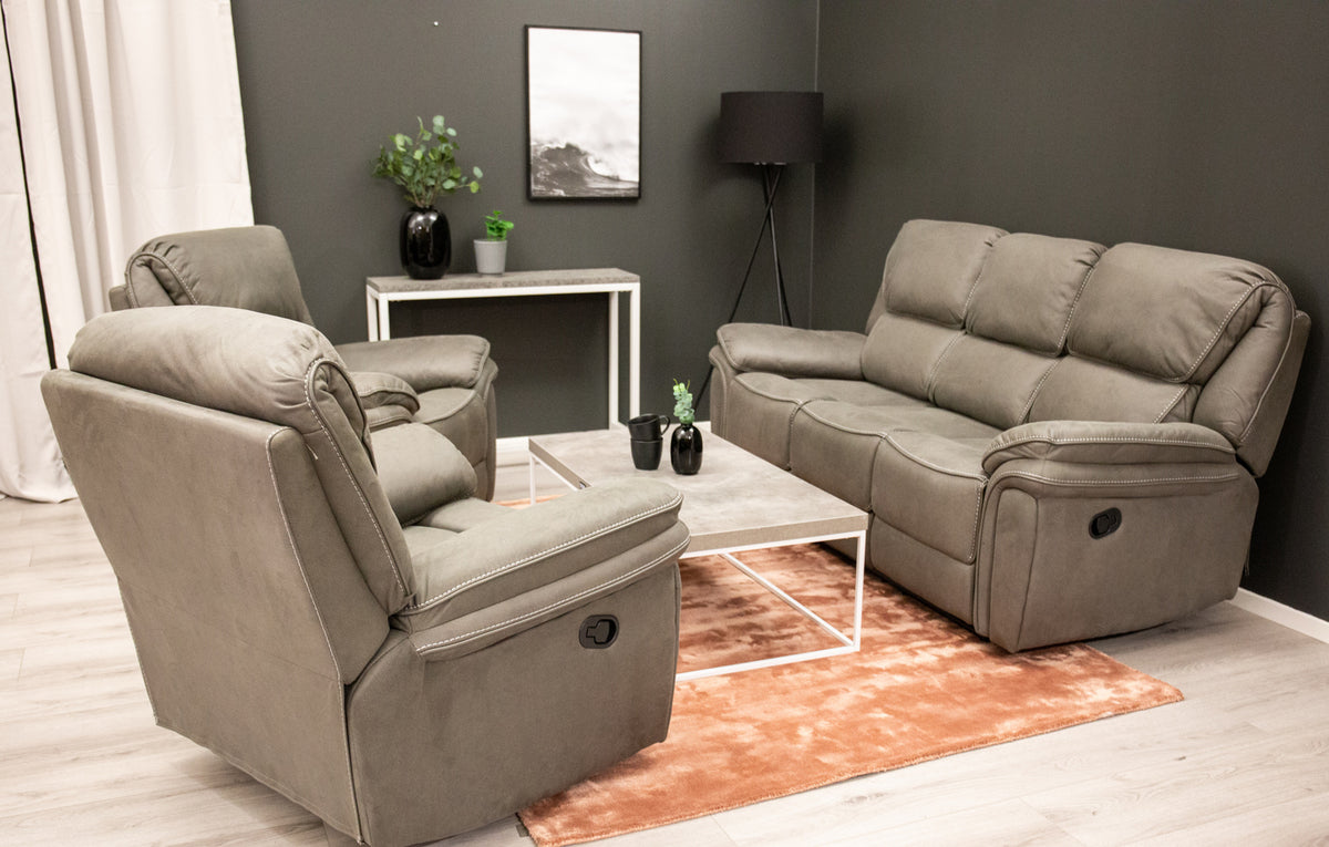 Venture Design Saranda Reclinersoffor Grå + Reclinerfåtöljer Grå