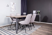 Venture Design Marina & Velvet Deluxe Rektangulära Matbord 180 x 90 Natur + Matstolar 2-pack Ljusgrå