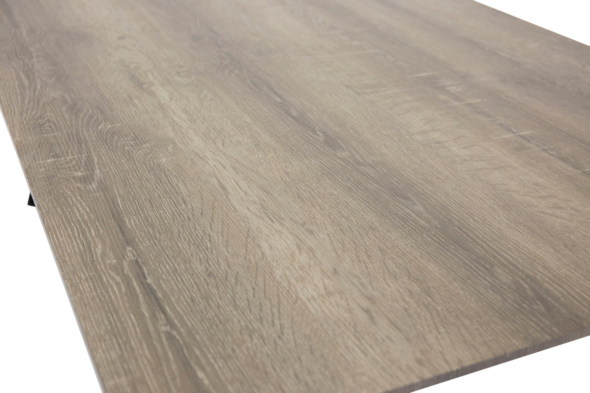Venture Design Velvet & Marina Matstolar 2-pack Grå + Rektangulära Matbord 180 x 90 Natur