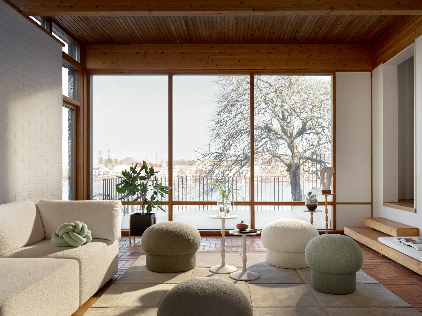 Design House Stockholm, Uno Puff, Vit, Mellan, Claesson, Koivisto, Rune
