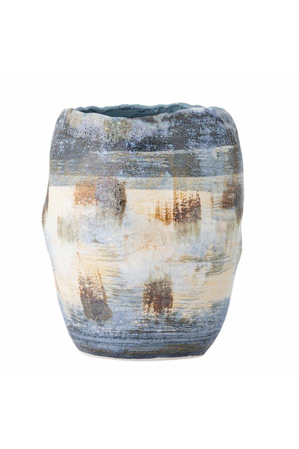 Bloomingville Nienna Vas, Blå, Stengods D25,5xH31 cm