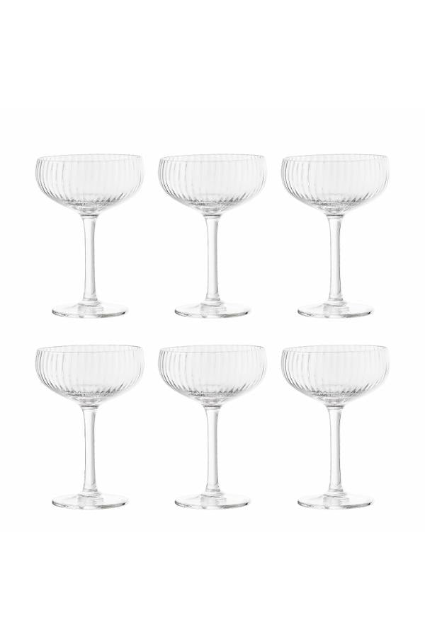 Bloomingville Astrid Champagneglas, Multipack, Klart, Glas D11xH15,5 cm, Set om 6