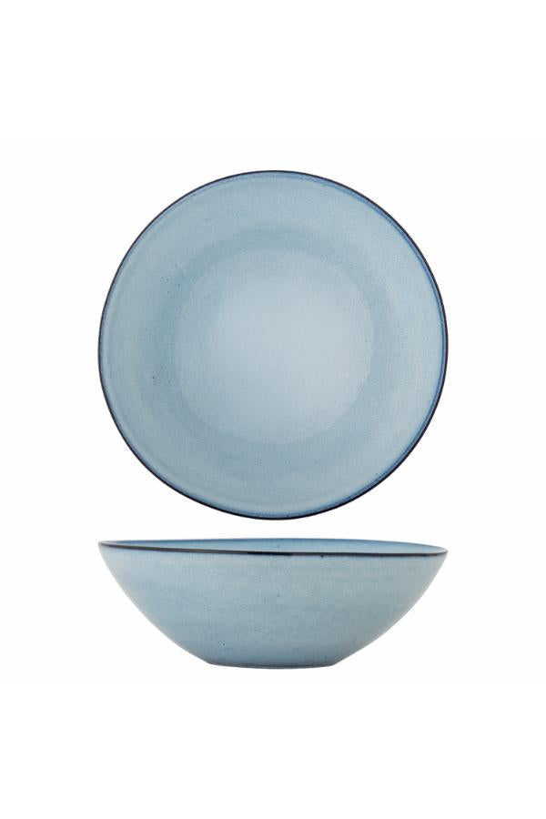 Bloomingville Sandrine Skål, Blå, Stengods D26,5xH9,5 cm, set om 2