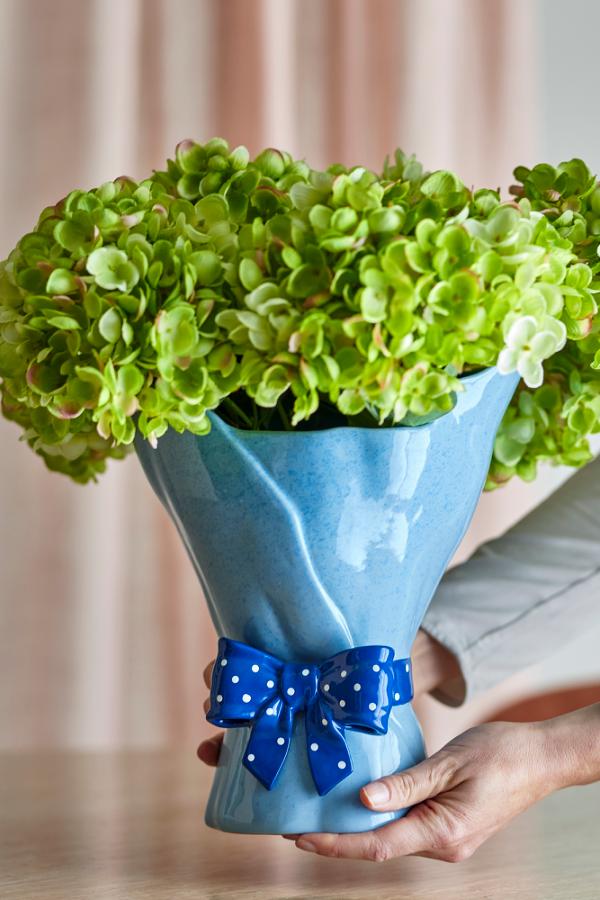 Bloomingville Belivia Vas, Blå, Stengods D19,5xH28,5 cm