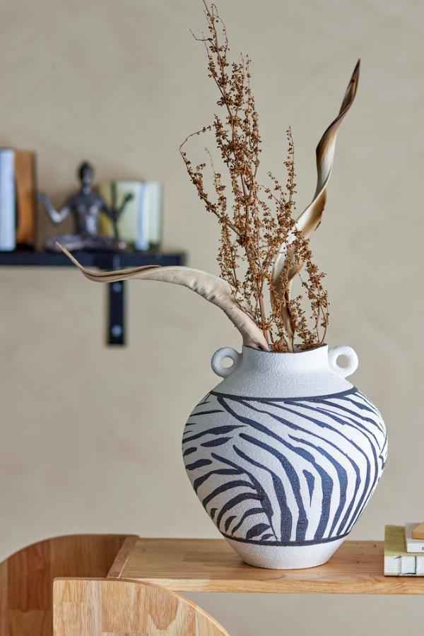Bloomingville Togo Vas, Svart, Stengods D25xH26 cm
