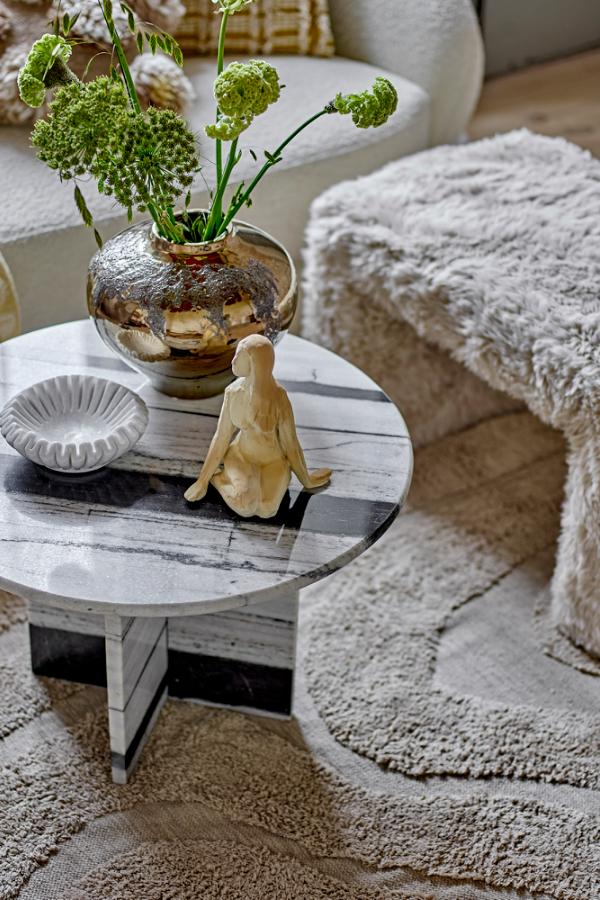 Bloomingville Rosito soffbord, vit, marmor D61xH41 cm