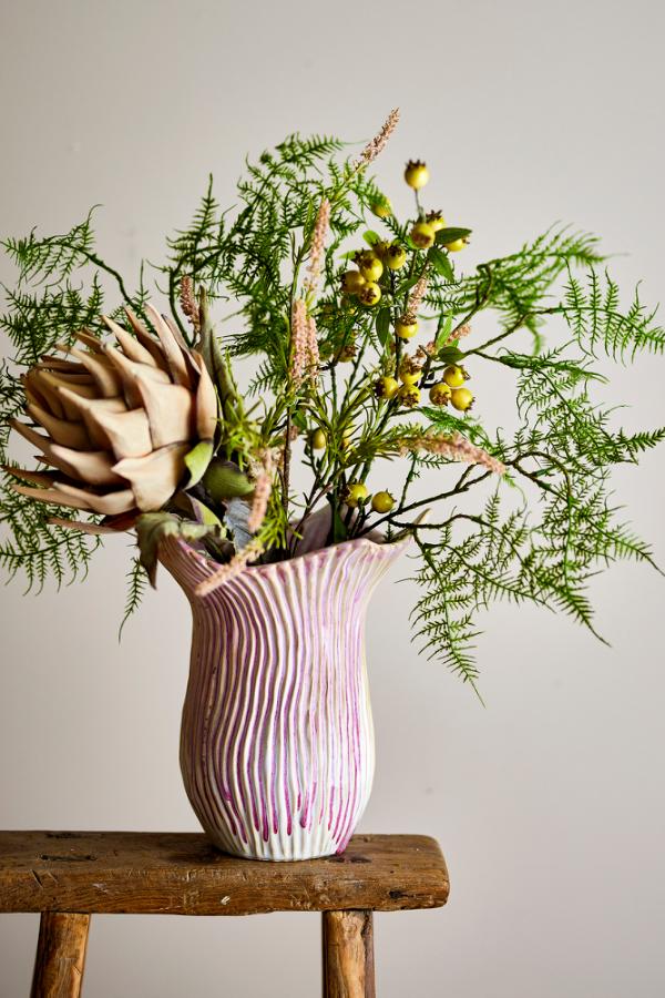 Creative Collection Blomvas, Ros, Stengods D25xH29 cm