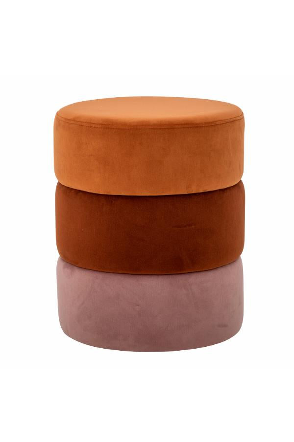 Bloomingville Bilbao Puff, Orange, Polyester D37xH45 cm