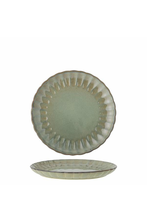 Bloomingville Latina Tallrik, Grön, Stengods D20xH2 cm, 6-pack