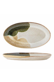 Bloomingville Jules serveringsfat, grön, stengods L33,5xH3,5xB18,5 cm