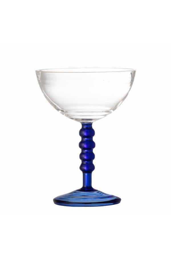 Bloomingville Noemi Cocktailglas, Blått, Glas D11xH14,5 cm, 6-pack