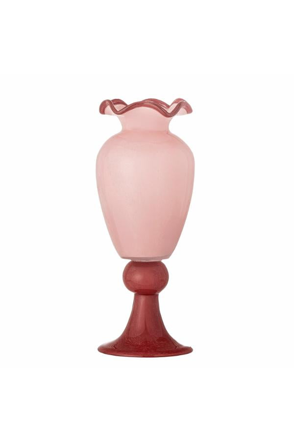 Bloomingville Frills Vas, Ros, Glas D14xH34 cm