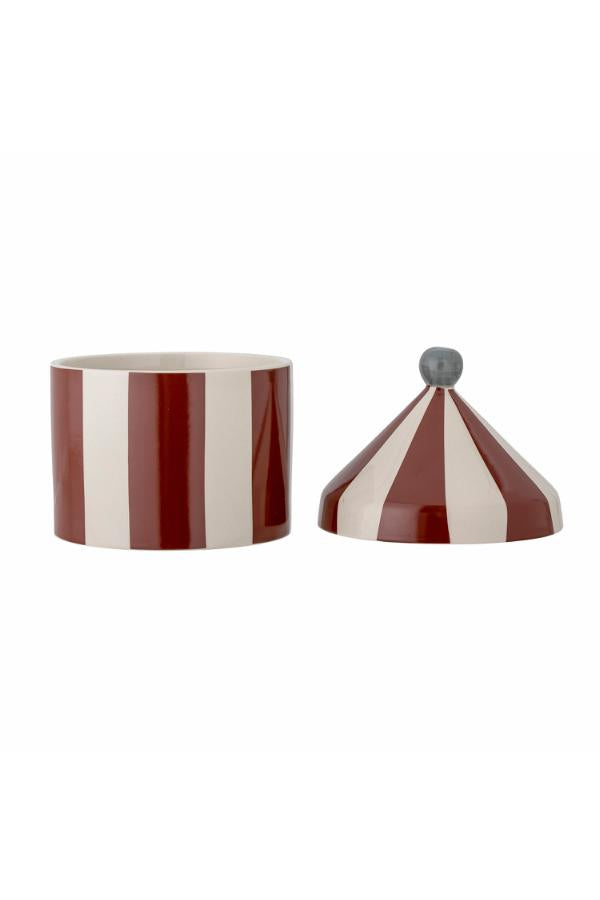Bloomingville Mini Cimmi Burk med Lock, Röd, Stengods D15,5xH25 cm