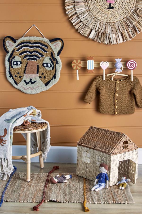 Bloomingville Mini Rudy klädhängare, multifärgad, FSC ® 100%, MDF L42xH14xB7 cm