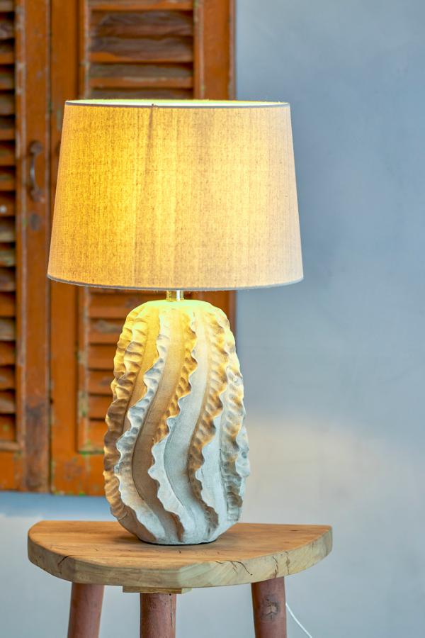Creative Collection Natika Bordlampa, Natur, Stengods D38xH64 cm