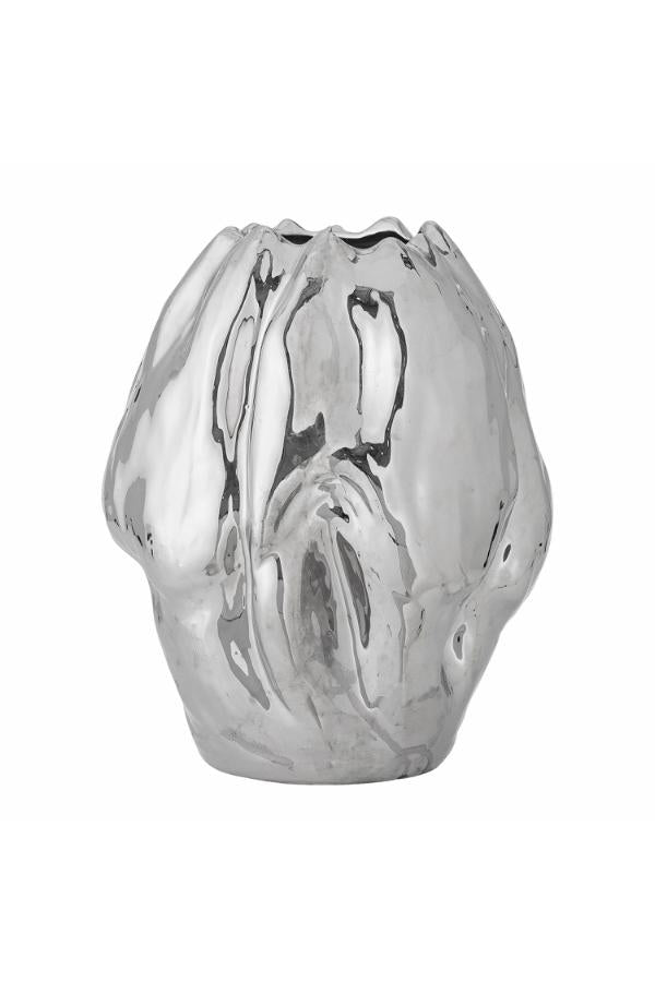 Bloomingville Bobby Vas, Silver, Stengods D23,5xH29 cm