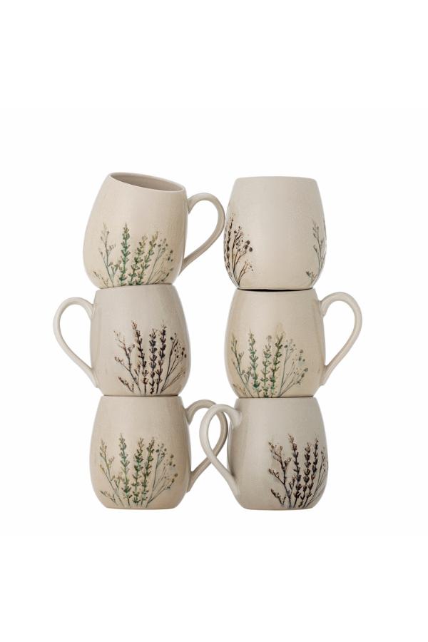 Bloomingville Bea Mugg. Multipack, Natur, Stengods D10xH10,5 cm, Set om 6