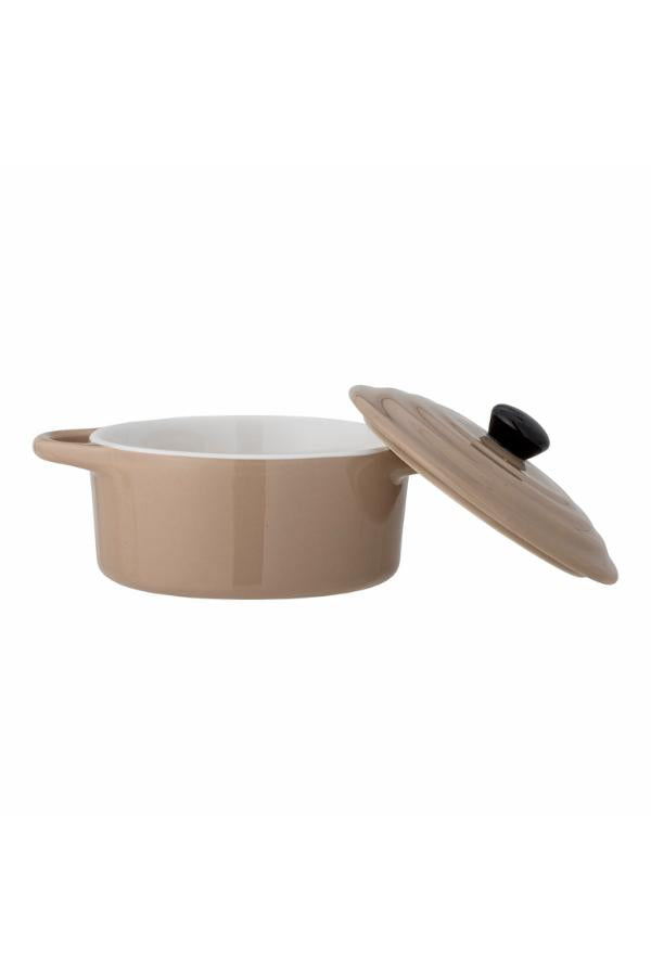Bloomingville Thanos Ugnsform med lock, Natur, Stengods L17xH8xB13 cm