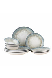 Bloomingville Calen porslinsset, blått, stengods B:D17xH5/P:D22xH3/P:D27xH4 cm, Set om 12