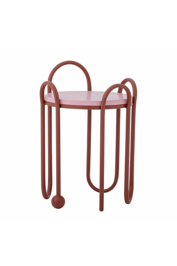 Bloomingville Whimsica sidobord, rött, metall D30xH46 cm