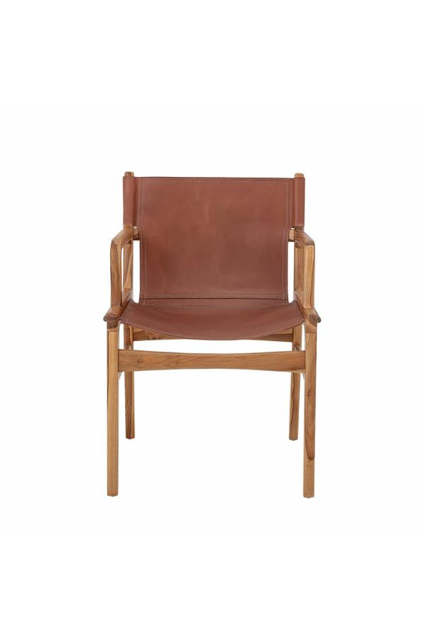 Bloomingville Ollie Lounge Chair, Brun, Läder L55xH84xB60 cm