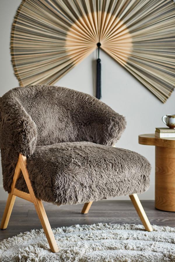 Bloomingville Camino Lounge Chair, Brun, FSC ® 100%, Gummiträ, L68xH80xB70 cm