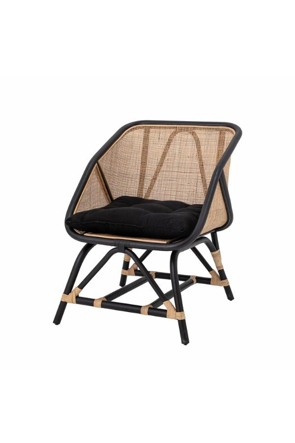 Bloomingville Loue Loungefåtölj, Svart, Rotting L65xH80xB71 cm