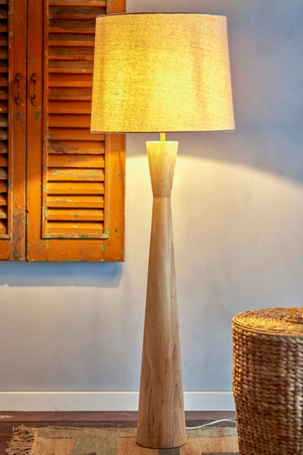 Creative Collection Leonor Golvlampa, Natur, Gummiträ D45xH130 cm