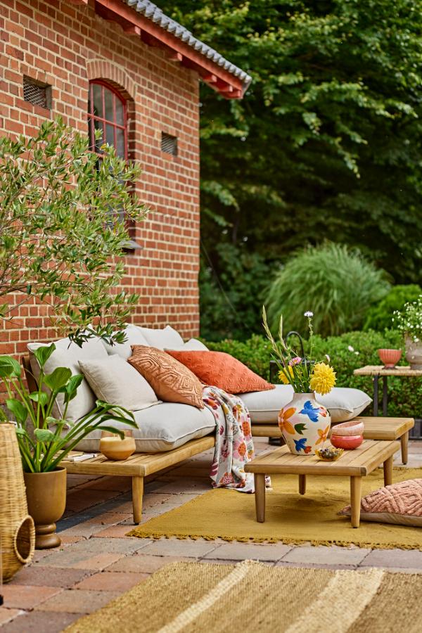 Bloomingville Cesano Loungeset, Nature, FSC ® 100%, Acacia T:L90xH25xB50/S:L149xH70xB65/C:L150xB65, Set om 3