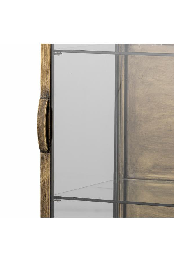 Bloomingville Saone-skåp, mässing, härdat glas L45xH110xB40 cm