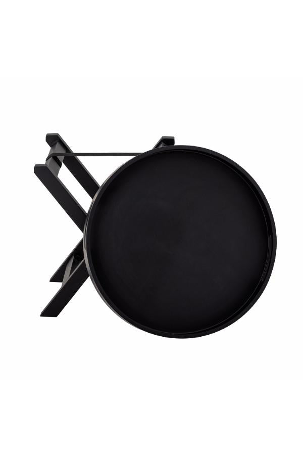 Bloomingville Freya brickbord, svart, gummiträ D40xH39 cm