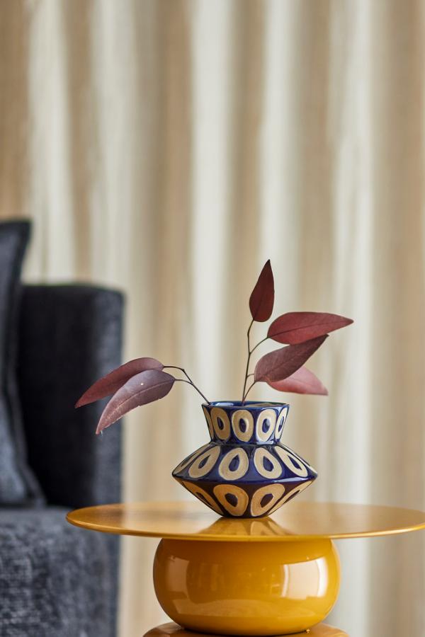 Bloomingville Bashir Vas, Blå, Stengods D16xH12 cm