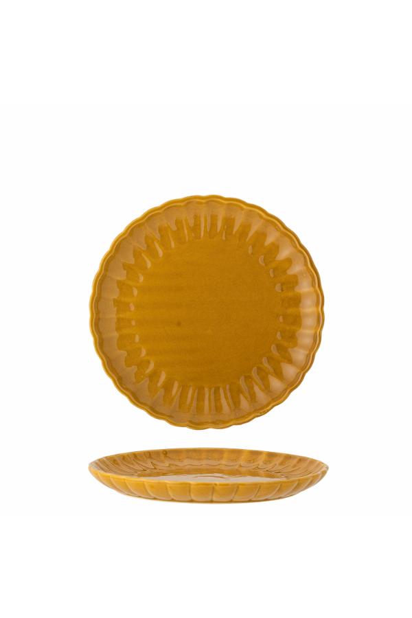 Bloomingville Latina Tallrik, Gul, Stengods D20xH2 cm, 6-pack
