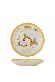 Bloomingville Mini Celebrate-tallrik, gul, stengods D16xH3 cm