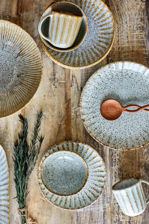 Creative Collection Fleurfat, Natur, Stengods D21xH2,5 cm, 6-pack