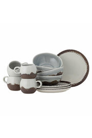 Bloomingville Paula Frukostset, Brun, Stengods C:D9xH8/B:D16xH6/P:D20xH1,5 cm, Set om 12