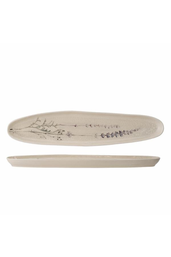 Bloomingville Bea Serveringsfat, Natur, Stengods L35,5xH2xB8 cm, 6-pack