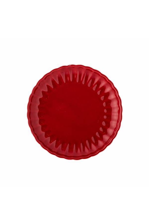 Bloomingville Latina Tallrik, Röd, Stengods D20xH2 cm, 6-pack