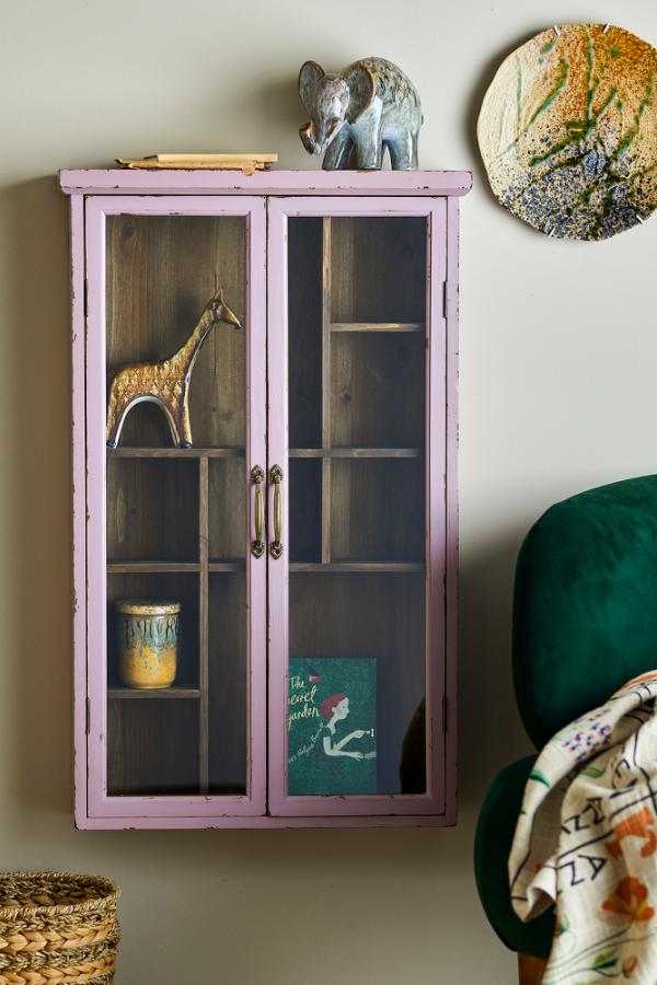 Creative Kollection Hazem-skåp, rosa, granträ L50xH80xB14 cm